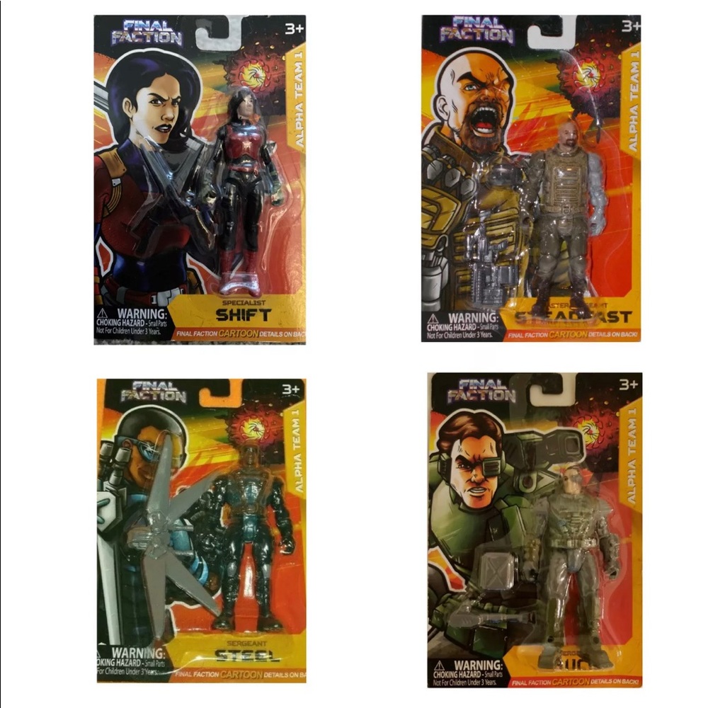 Set of 4 Unopened Final Faction Action Figures